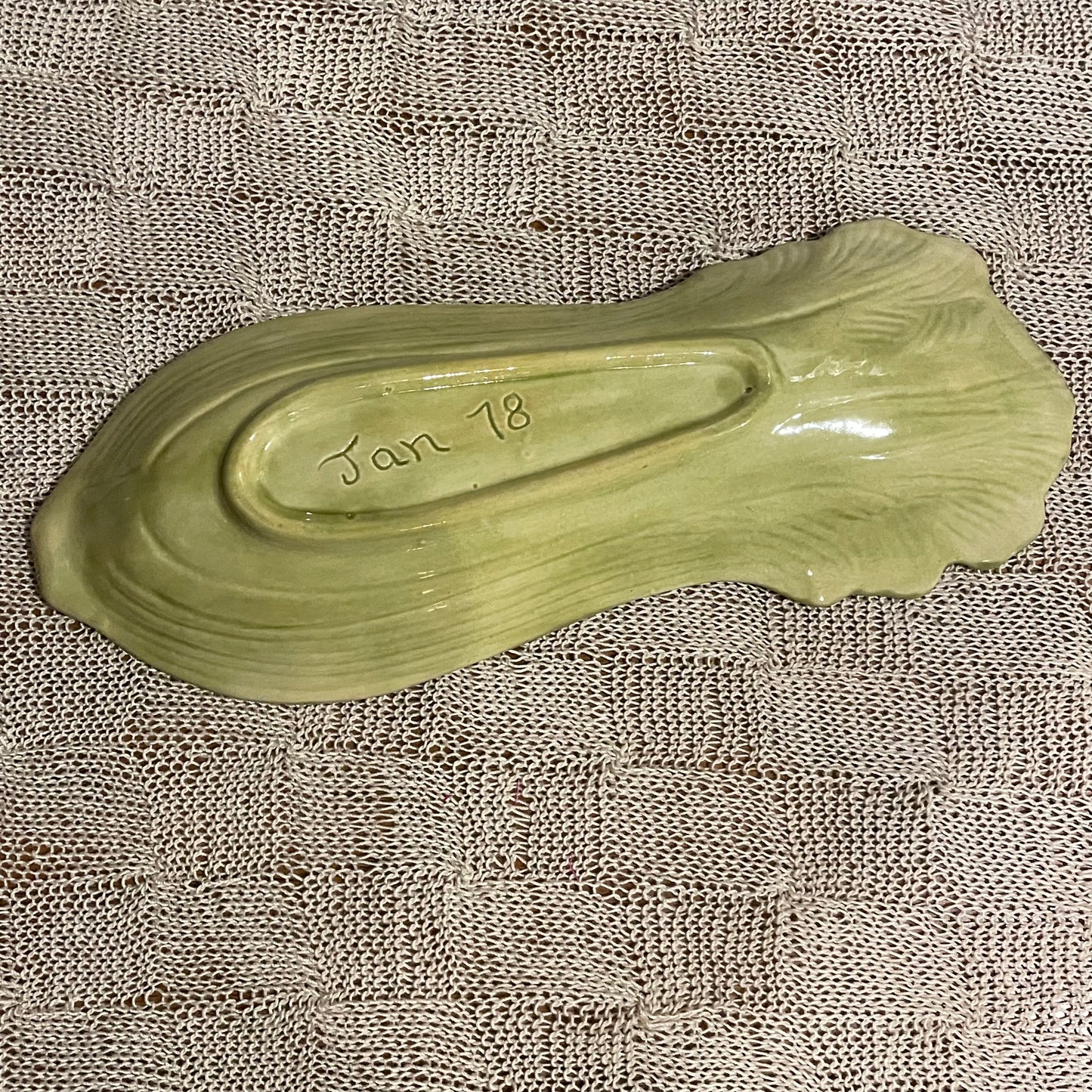 1978 Handmade Ceramic Celery Dish