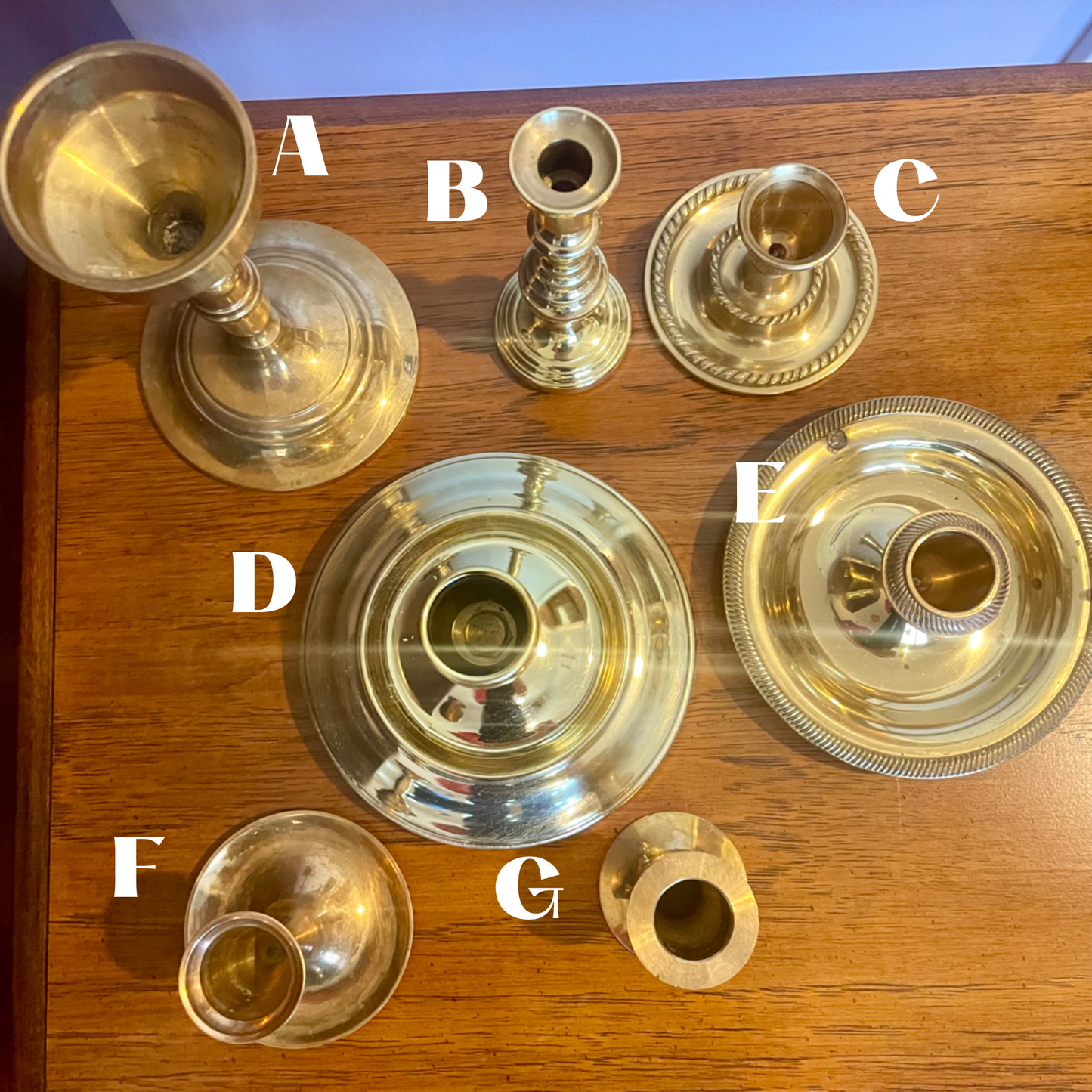 Mix & Match Set of Brass Candlestick Holders