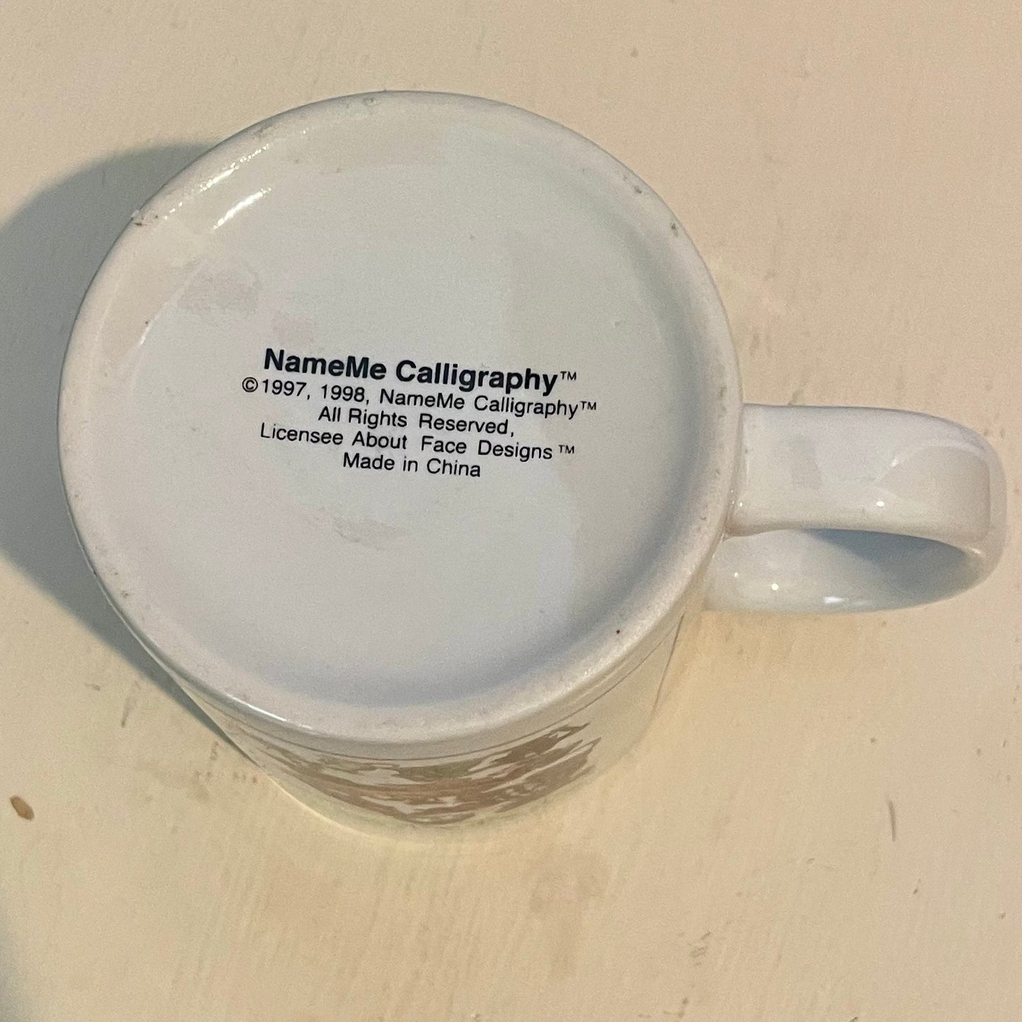 1997-1998 “Mouse Collector” NameMe Calligraphy Mug