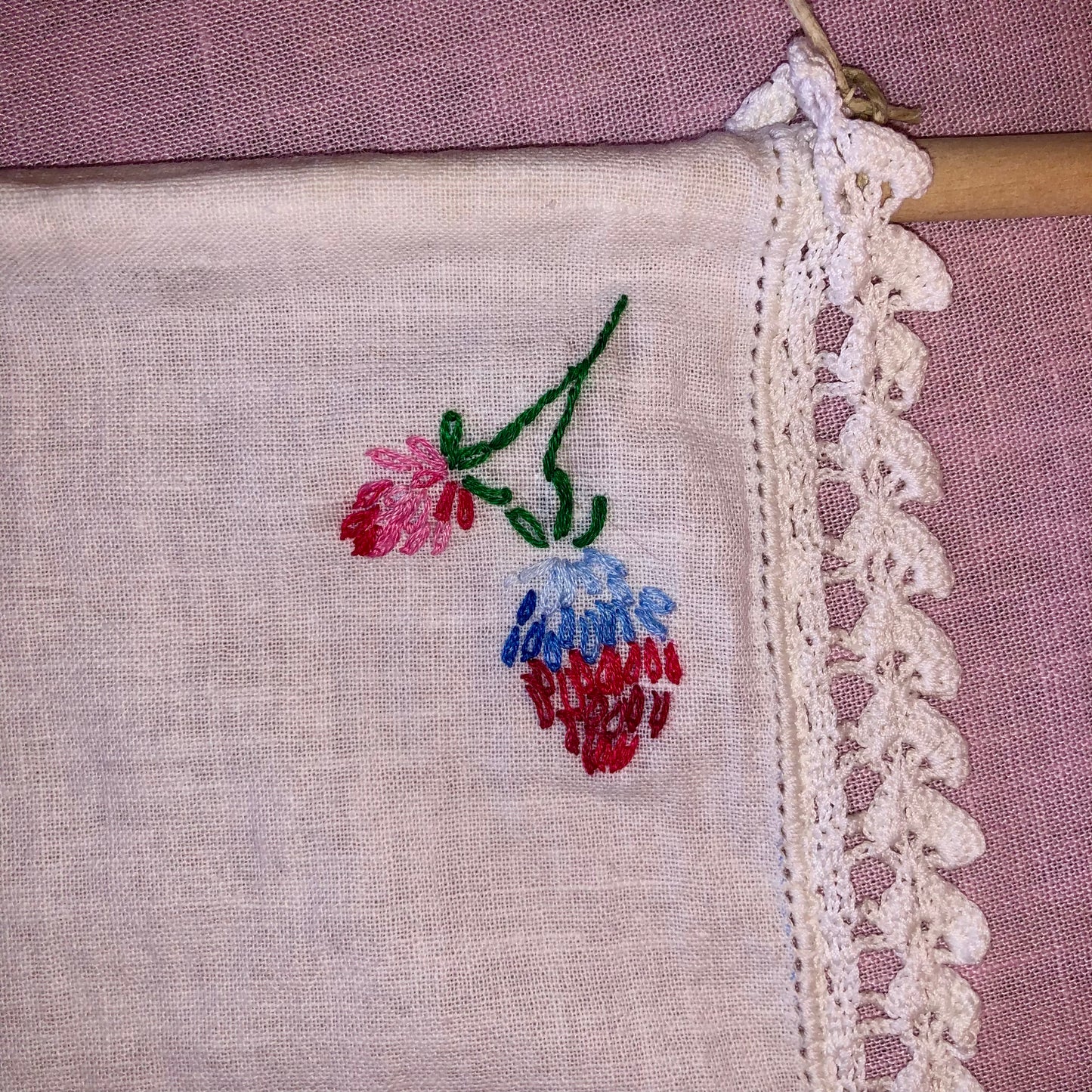 Up-Cycled 1940s-1950s Embroidered Banner