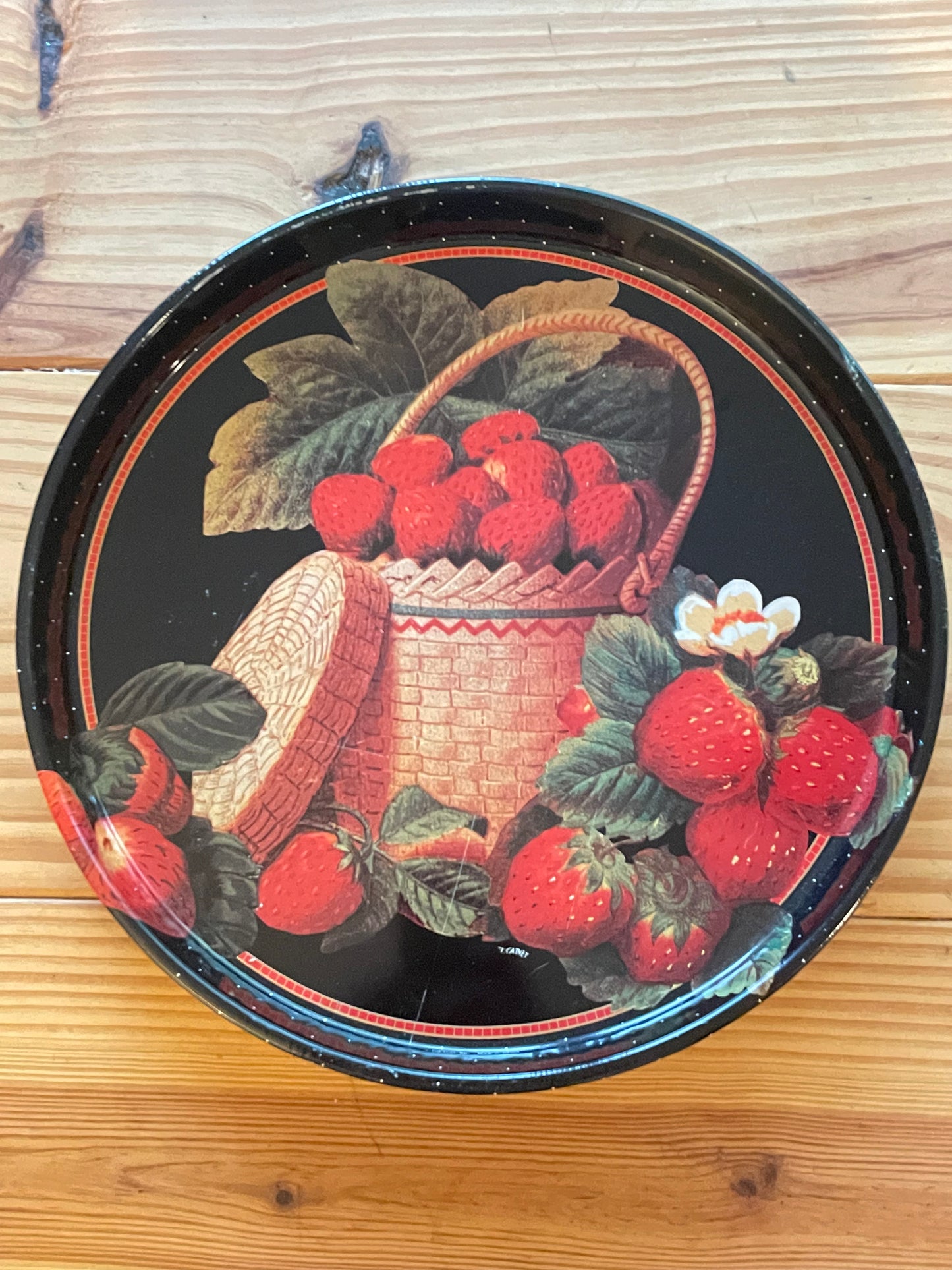 Giftco T. Cathey Strawberry Serving Tin Tray